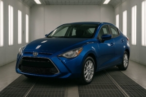 Blue-scion-in-paint-booth-at-Auto-Stiegler-Reseda-CA